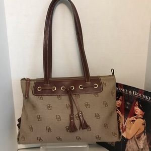 Dooney & Bourke Brown Large Tassel Top Zip
